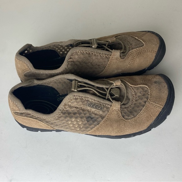 KEEN Mercer 6.5 Brown Suede Sneaker Casual Comfort Minimalist Barefoot Hole flaw - Picture 3 of 8